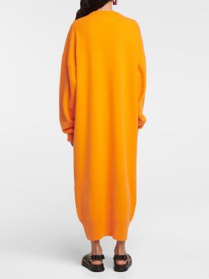 Kašmírové dlouhé šaty Extreme Cashmere oranžová