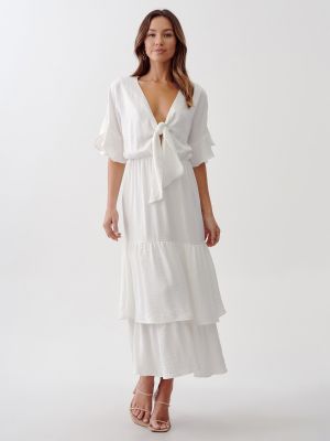 Košeľové šaty Tussah biela