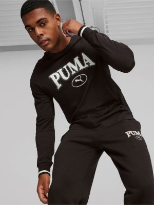 Černé tričko s dlouhým rukávem s dlouhými rukávy Puma
