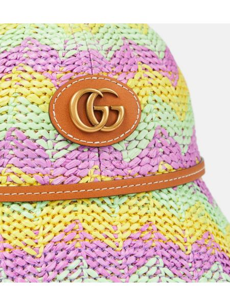 Leder mütze mit print Gucci
