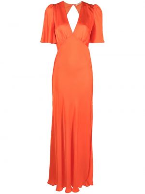 Вечерна рокля с драперии Twinset оранжево
