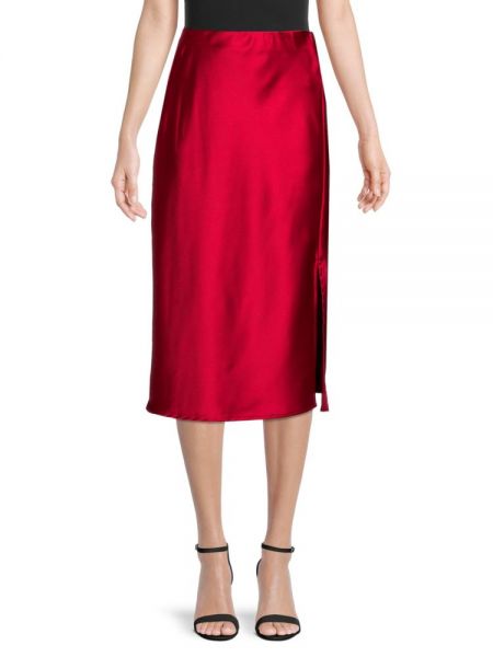 Атласная юбка с разрезом Renee C. красная