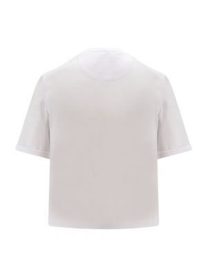 Camiseta de cuello redondo con bolsillos Fendi blanco