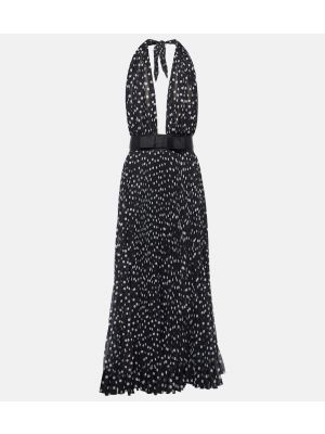 Sukienka midi szyfonowa w grochy Dolce&gabbana czarna