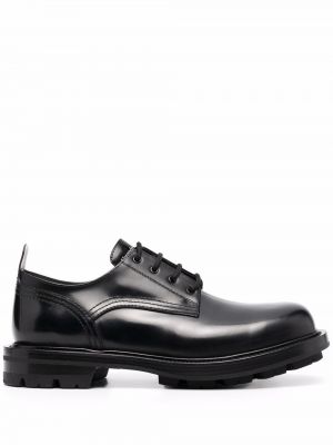 Кожени обувки в стил дерби Alexander Mcqueen черно