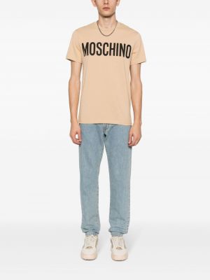 T-shirt aus baumwoll mit print Moschino beige