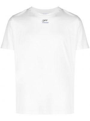 Bavlnené tričko s potlačou Off-white biela