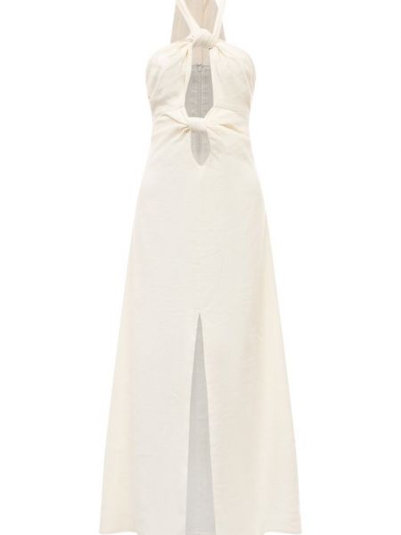Льняное платье из вискозы Cult Gaia белое