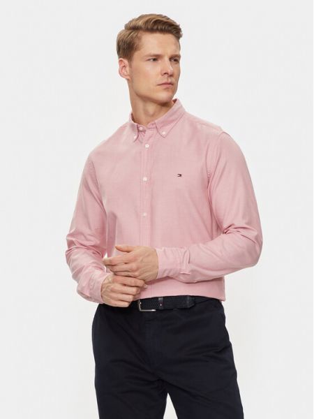 Košulja slim fit Tommy Hilfiger ružičasta