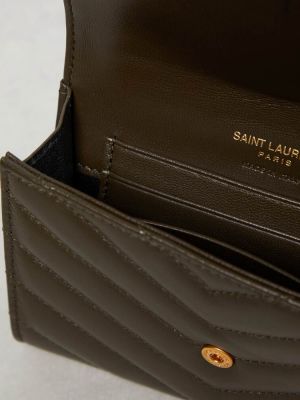Кожаный кошелек Saint Laurent зеленый