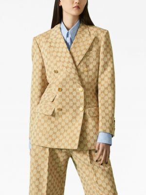 Jacquard leinen blazer aus baumwoll Gucci
