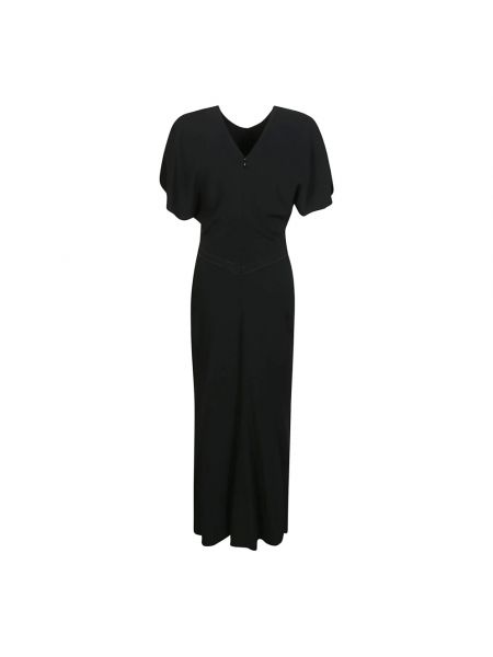 Sukienka midi z wiskozy Victoria Beckham czarny