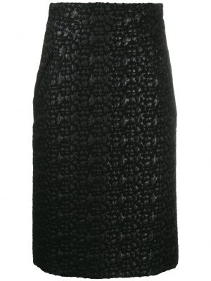 Klasické vlněné sukně s vysokým pasem Moschino Pre-owned - černá