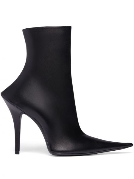 Stivali di gomma di pelle Balenciaga nero