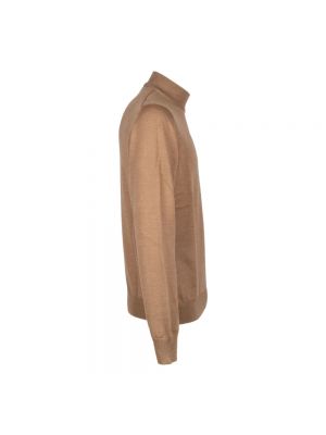 Jersey cuello alto de lana de tela jersey Gran Sasso marrón