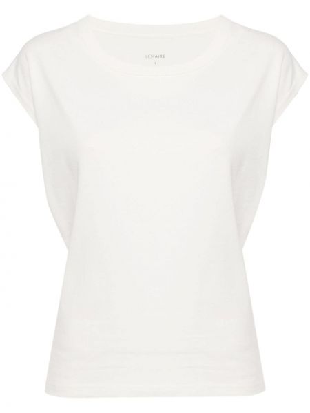 Βαμβακερή μπλούζα Lemaire λευκό