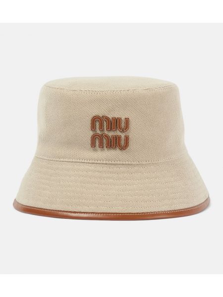 Bøttehatt Miu Miu beige