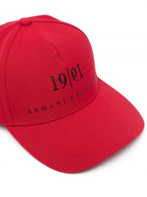 Gorra con estampado Armani Exchange rojo