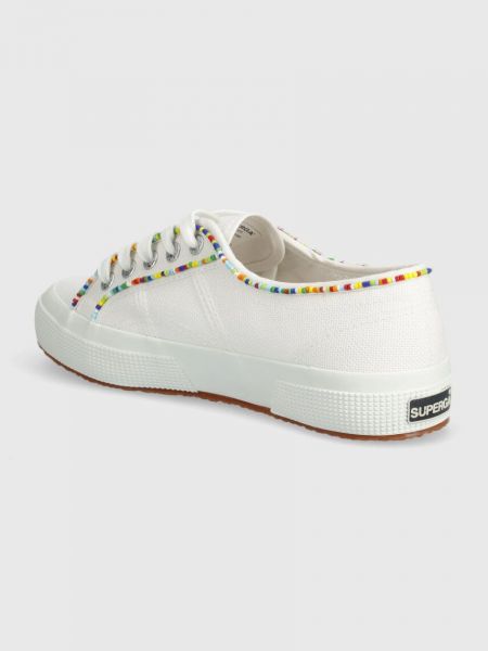Pantofi cu mărgele Superga alb
