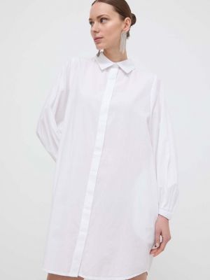 Pamučna mini haljina Silvian Heach bijela