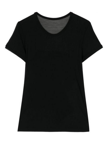 T-shirt en coton drapé Y's noir