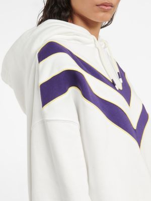 Pamučna hoodie s kapuljačom Tory Sport bijela