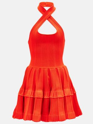 Mini vestido de punto Alaïa naranja