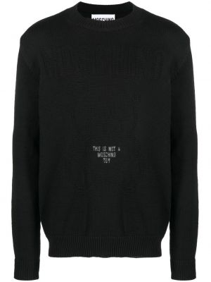 Kokvilnas džemperis Moschino melns
