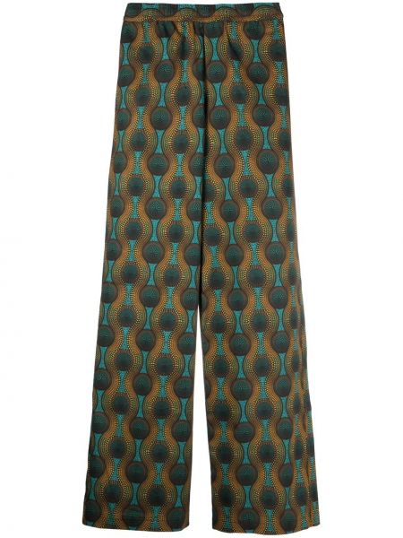 Pantalon en soie à imprimé à motif géométrique Ozwald Boateng