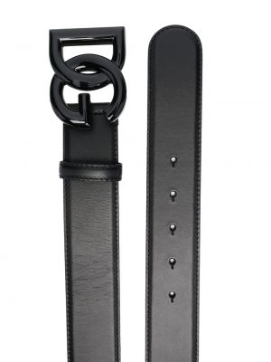 Kožený pásek s přezkou Dolce & Gabbana černý