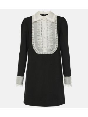 Mini robe en laine en soie Dolce&gabbana noir