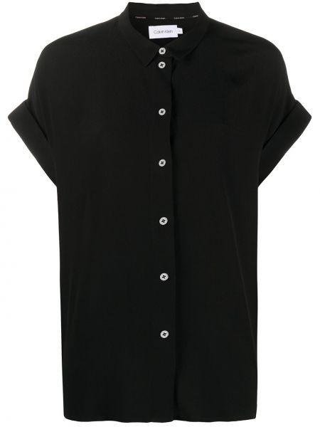 Camisa con botones manga corta Calvin Klein negro