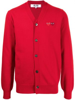 Cardigan con stampa Comme Des Garçons Play rosso