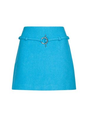 Vlněné mini sukně Ganni modré