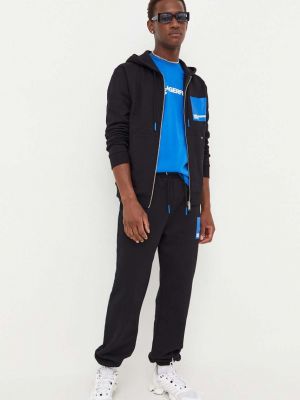 Bluza z kapturem z nadrukiem Karl Lagerfeld Jeans czarna