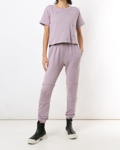 Pantalones de chándal con volantes Andrea Bogosian violeta