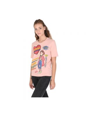 Koszulka bawełniana Love Moschino różowa