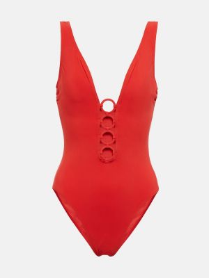 Badeanzug mit v-ausschnitt Karla Colletto rot