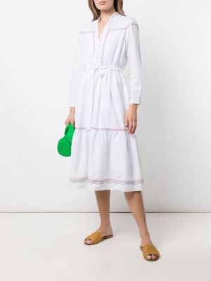 Vestido camisero con bordado Saloni blanco