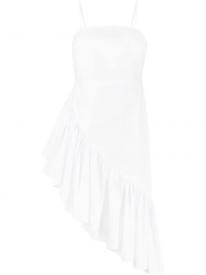 Ασύμμετρη φόρεμα με βολάν Concepto λευκό