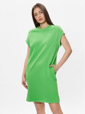 Laza szabású kötött mini ruha Tommy Hilfiger zöld