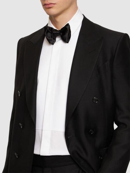 Μεταξωτή σατέν γραβάτα Tom Ford μαύρο