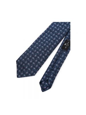 Corbata de seda con estampado de cachemira Etro azul
