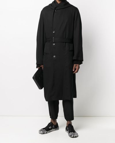 Trenca con botones con capucha Yohji Yamamoto negro