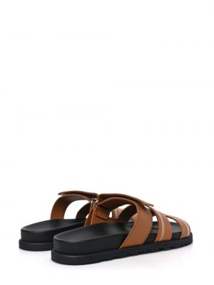 Kožne sandale s uzorkom zvijezda Hermès Pre-owned smeđa