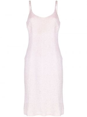 Tvídové šaty bez rukávů Chanel Pre-owned růžové