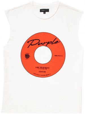 Koszulka bez rękawów z nadrukiem Purple Brand