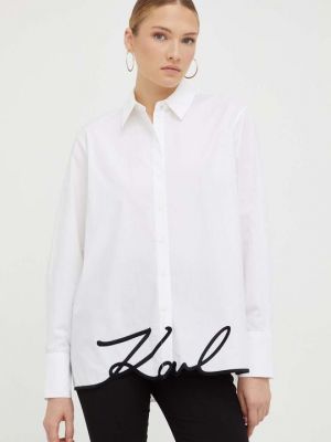Хлопковая рубашка Karl Lagerfeld белая