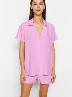 Плетена от вискоза риза розово Trendyol