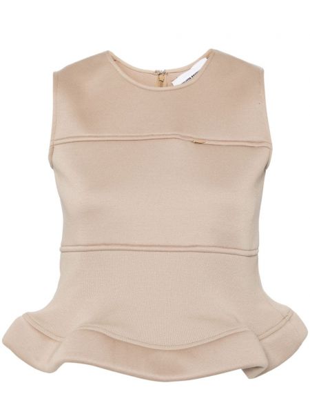 Peplum ærmeløs bluse Melitta Baumeister brun